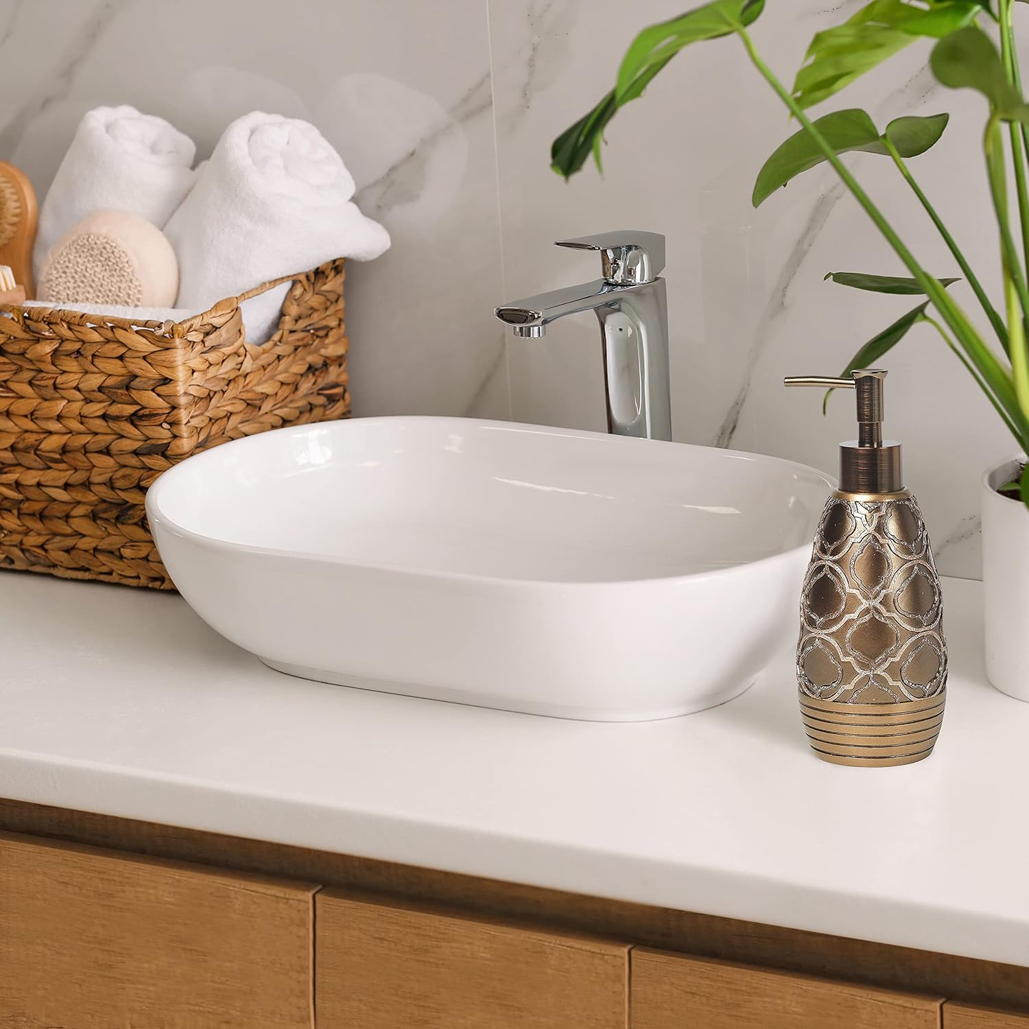 Popular Bath 824391 Soap Dispenser/Lotion Pump, Spindle Collection, Gold