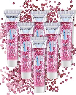 6 unidades de gel rosa con purpurina para la ...