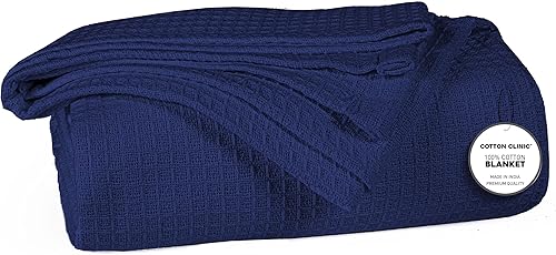 Cotton Clinic Manta de cama de gofre, manta para todas las estaciones, suave, transpirable, ligera, perfecta para colocar en capas de cualquier Cotton Clinic Manta de cama de gofre, manta para todas las estaciones, suave, transpirable, ligera, perfecta para colocar en capas de cualquier