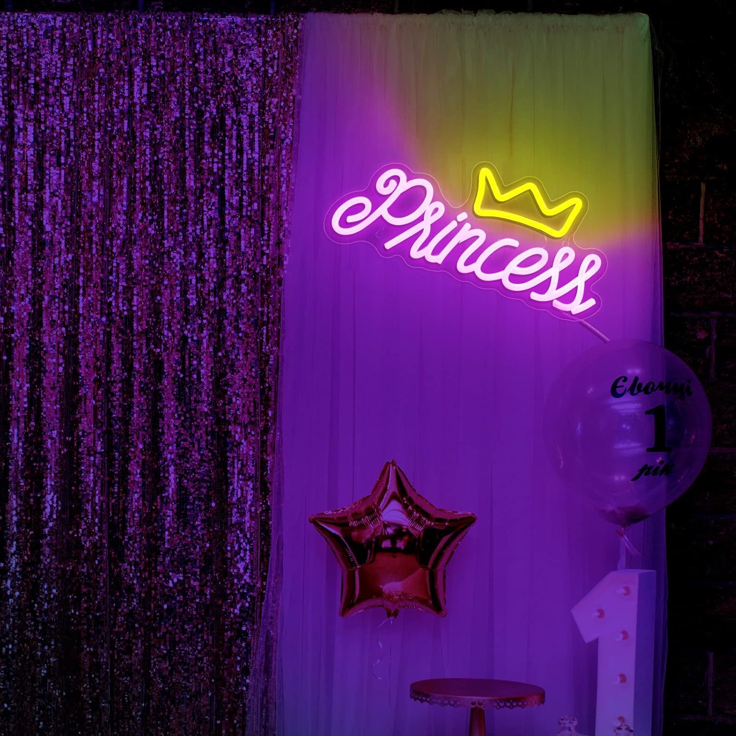 Ganeen Crown Neon Sign for Wall Decor Princess LED Neon Light Hanging Sign for Bedroom Decorative LED Wall Decor with USB Power for Room Wedding Party Bar Christmas Gift - Image 5
