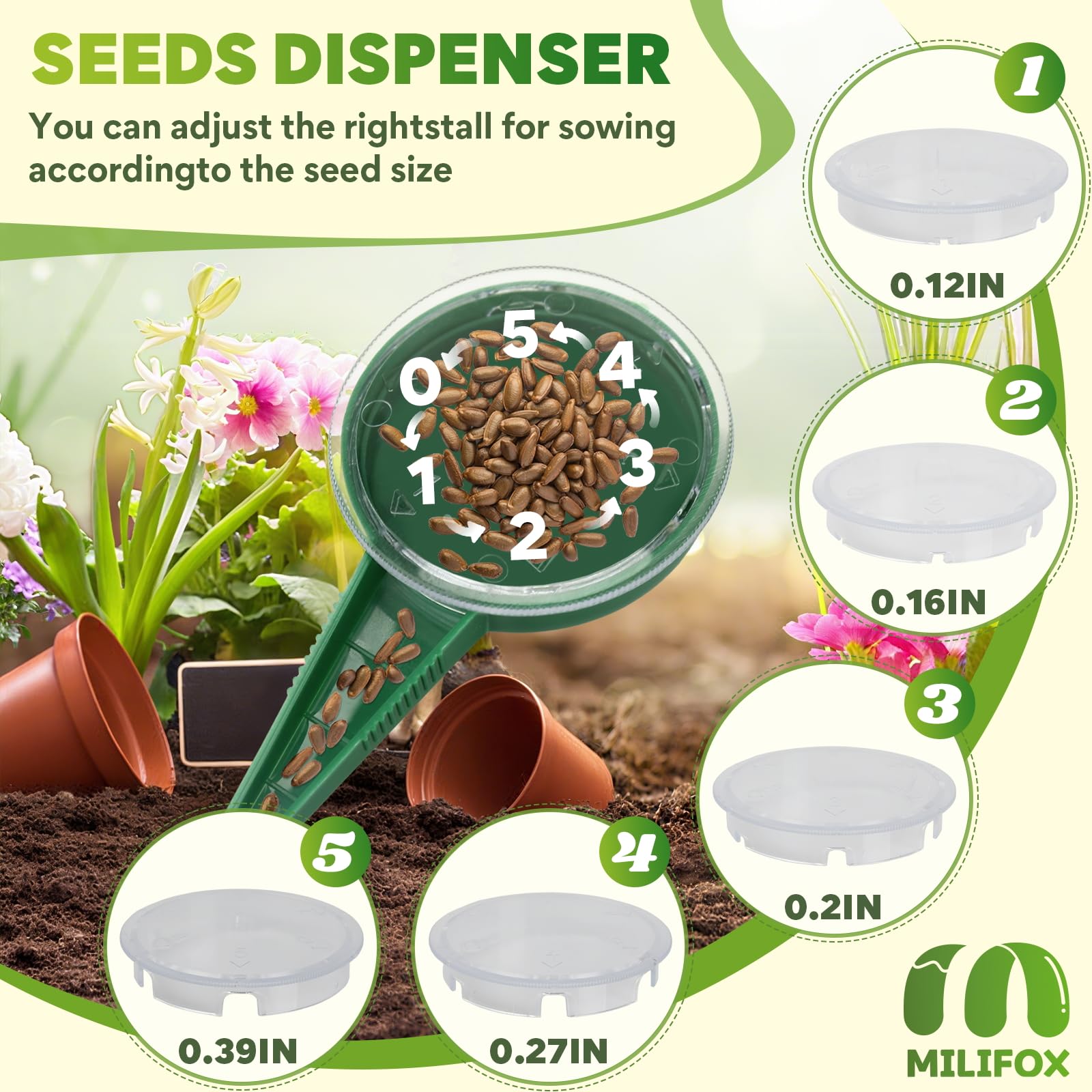 7 Pièces Plantoir à Bulbes,Semoir à Graines,Petit Outil de Semis Pratique pour la Culture de LéGumes et de Fleurs pour Serres,Jardins,Pelouses et Terres Agricoles