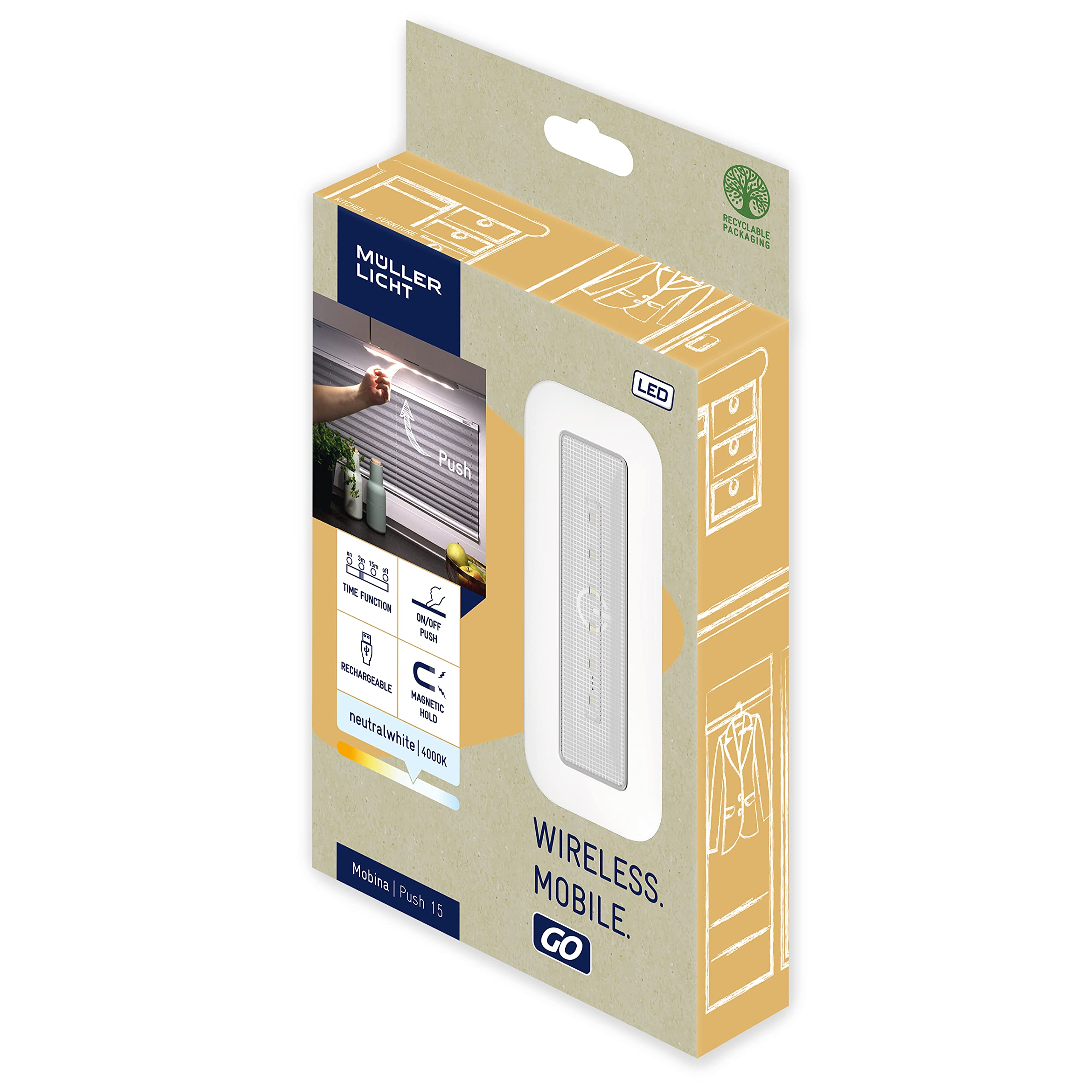Müller-Licht Mobina Push 15 27700034 LED-Nachtlicht LED 