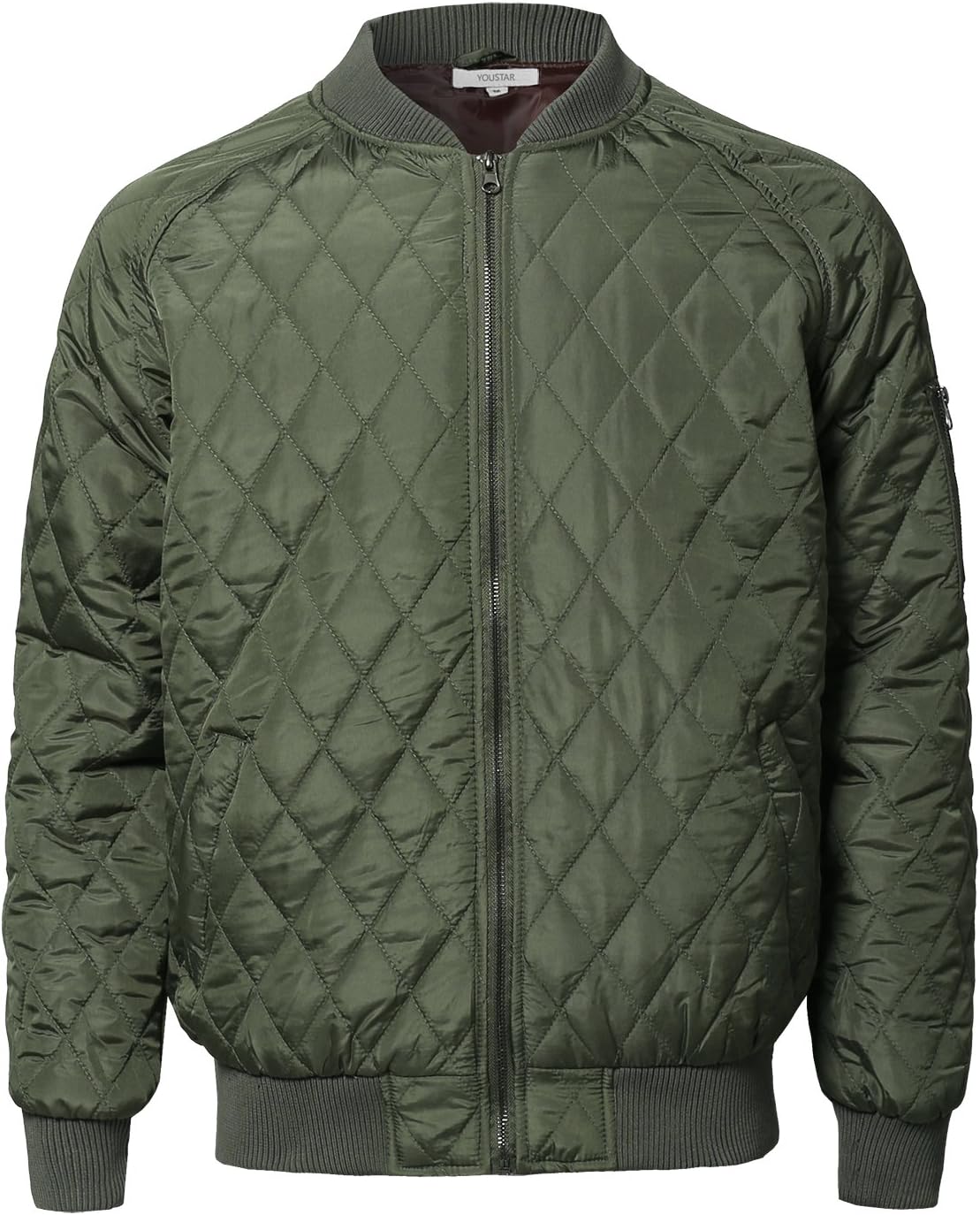 Youstar Men's Casual Basic Quilted Bomber Jacket
