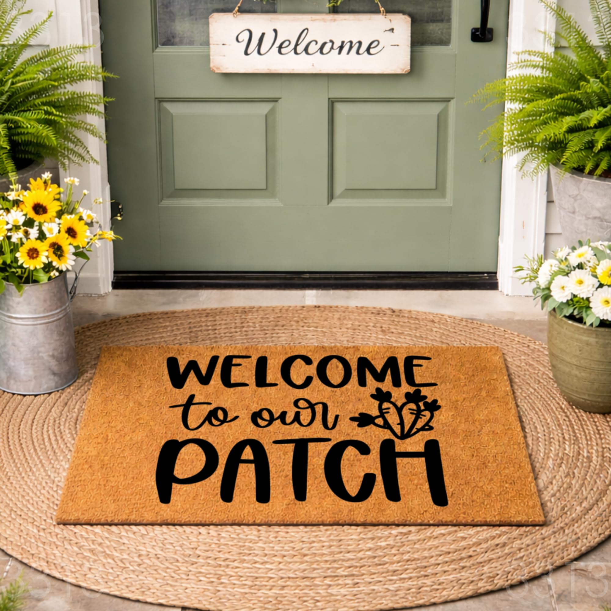 Amazon.com: WoodByStu Welcome to Our Patch Doormat, Welcome Mat 