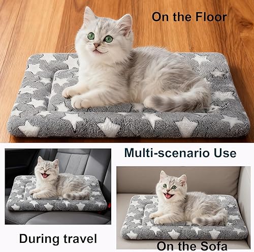 Miniatura 4 de Almohadilla de cama para gatos  Tapete reversible de forro polar para perros pequeños  Suave y lavable antideslizante para jaulas y perreras