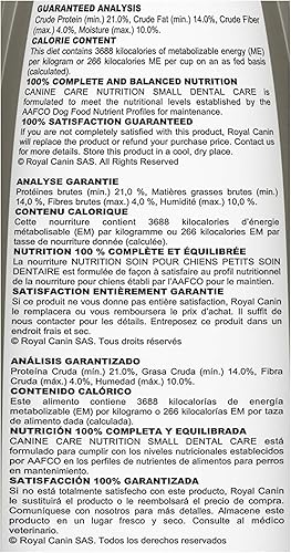Miniatura 7 de Royal Canin Canine Care Nutrition Small Dental Care Alimento seco para perros adultos, bolsa de 17 libras