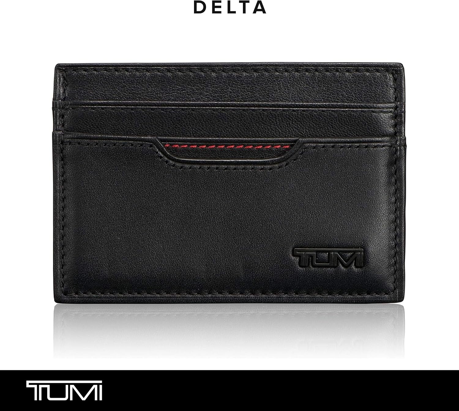 TUMI - Delta Slim Card Case - Men's Leather Wallet for Everyday & Travel - Black