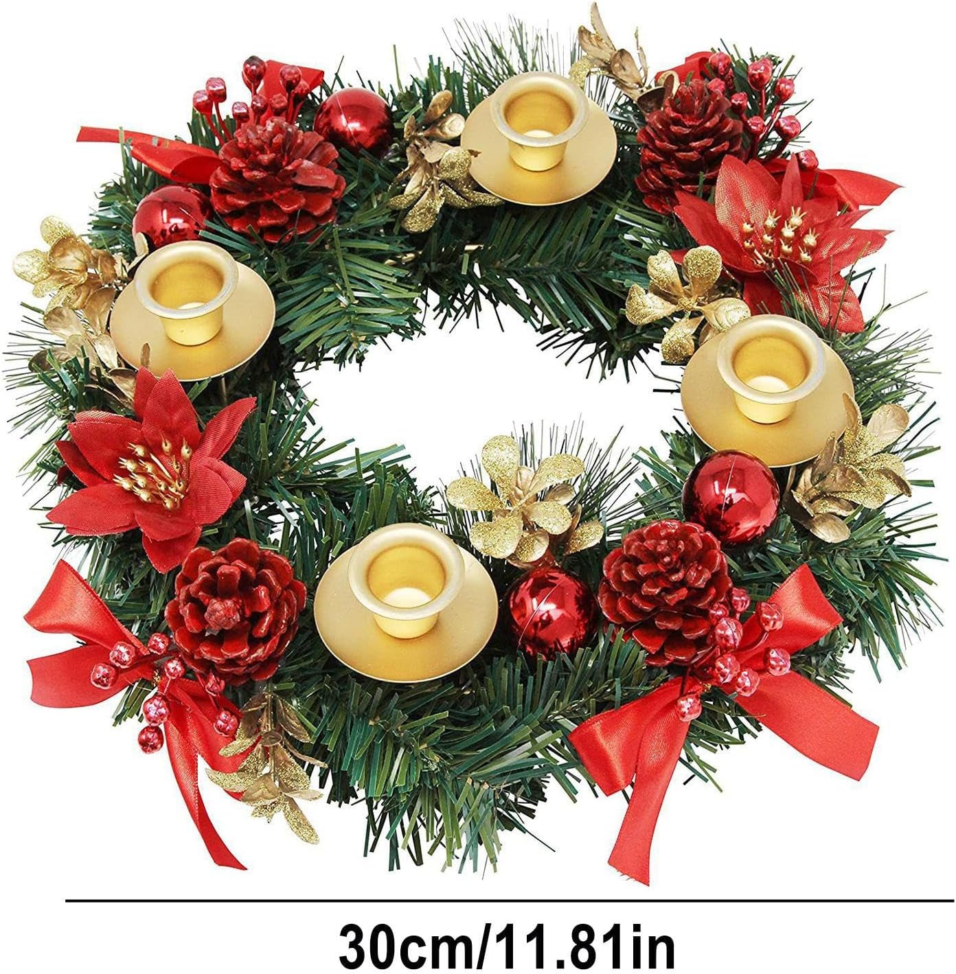 Candle Holder Wreaths | Centerpiece Decoration Candle Wreaths - Kitchen Cabinet Table Centerpieces, Rings for Christmas