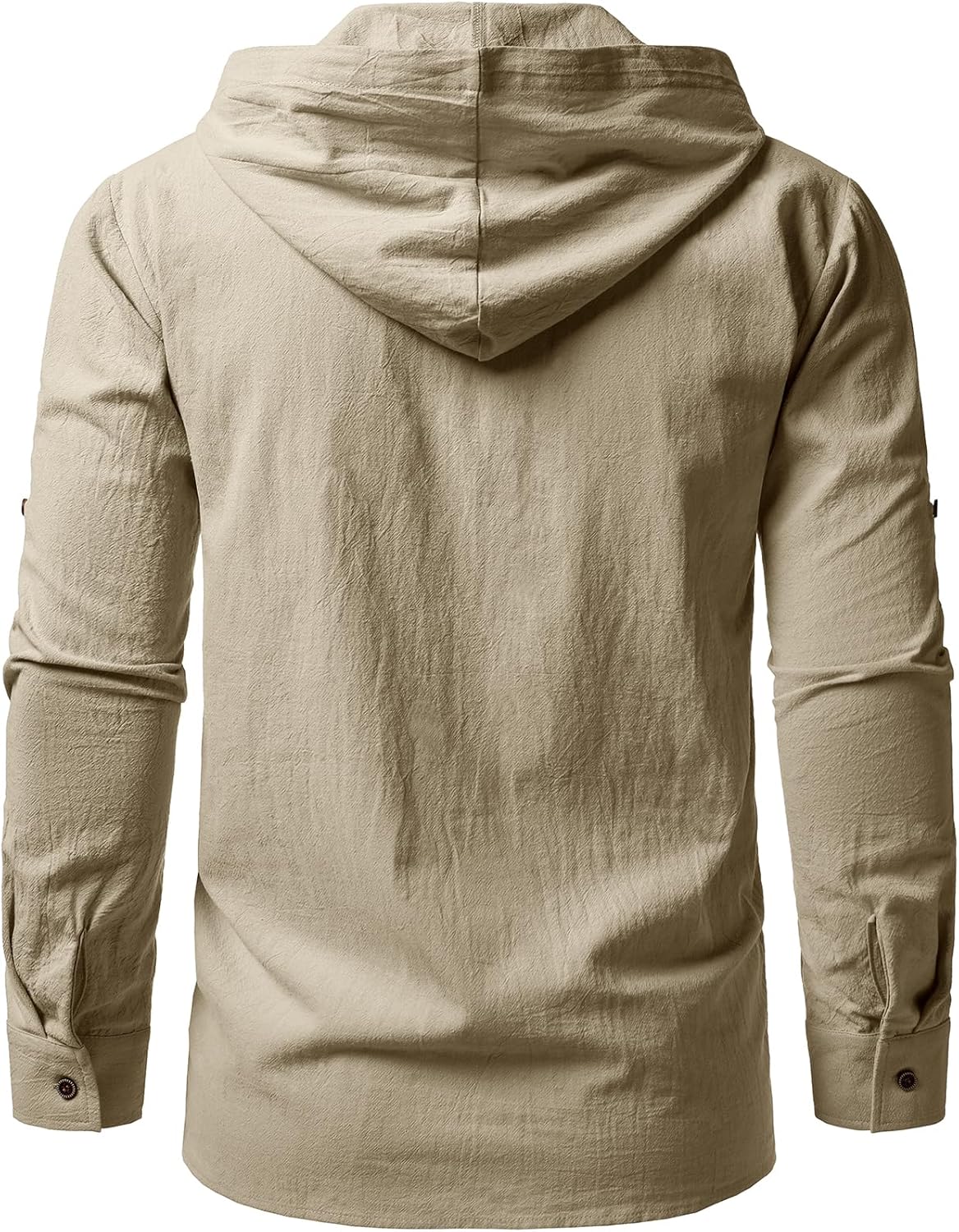 JEMITOP Men's Pure Cotton Retro Style Lace Up Hooded Shirts for Renaissance Pirate Viking Medieval Costume - Image 5