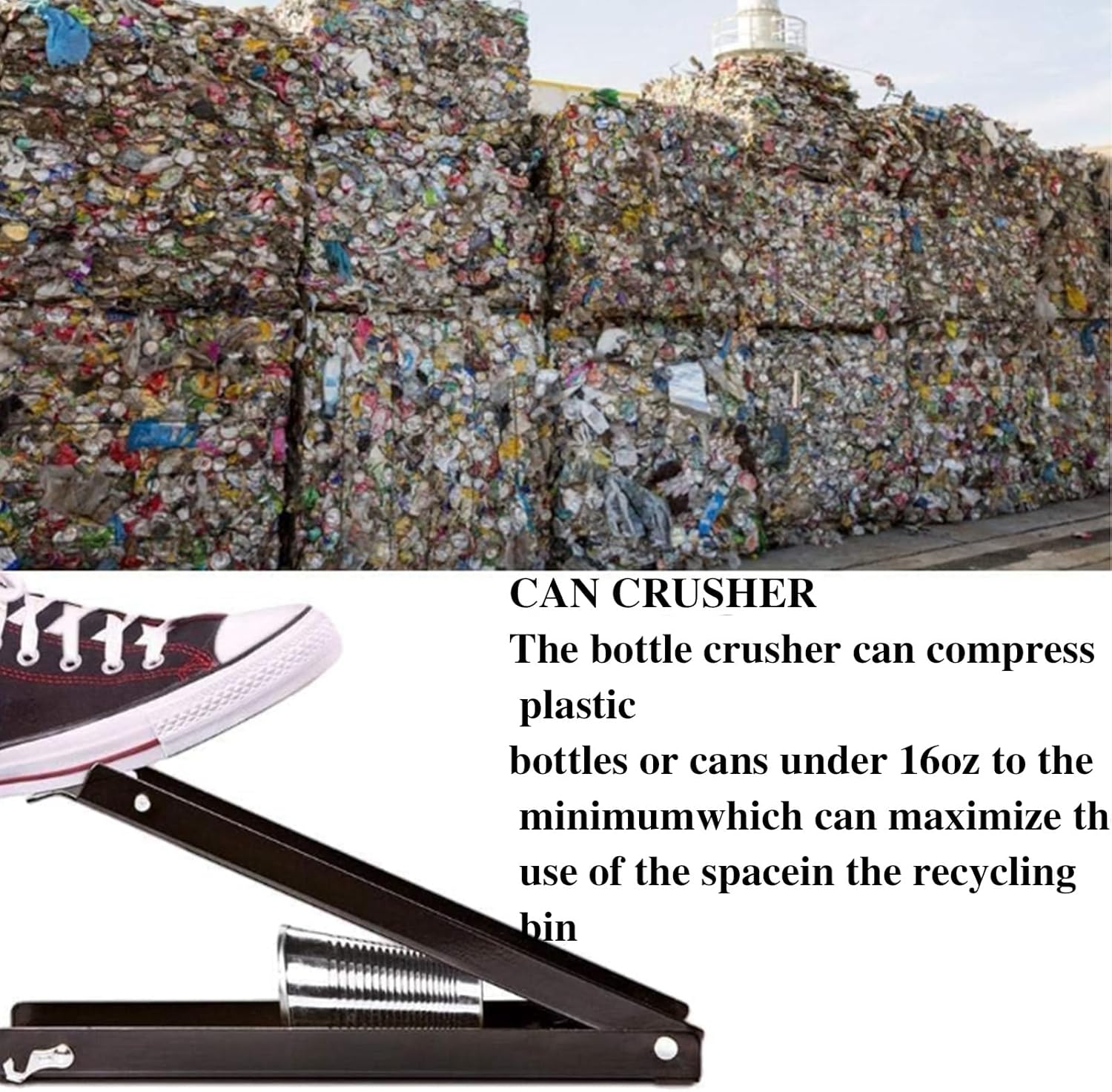 Can Crusher Foot Can Crusher, Portable Aluminium Can Crushers Easy to Store, Suitable For Aluminum Cans, Plastic Soda, Beer Cans and Canned Pet Food