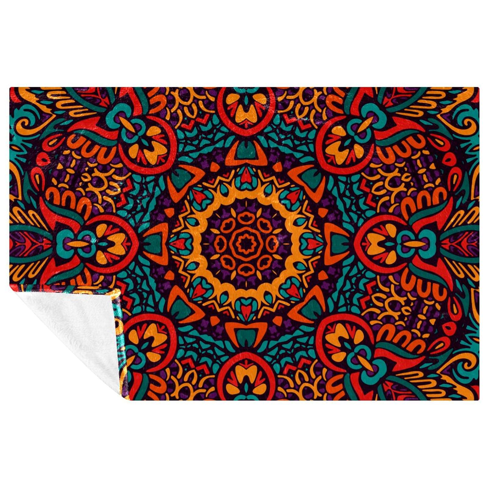 Couvre-lit vintage de qualité supérieure motif mandala bohème chic