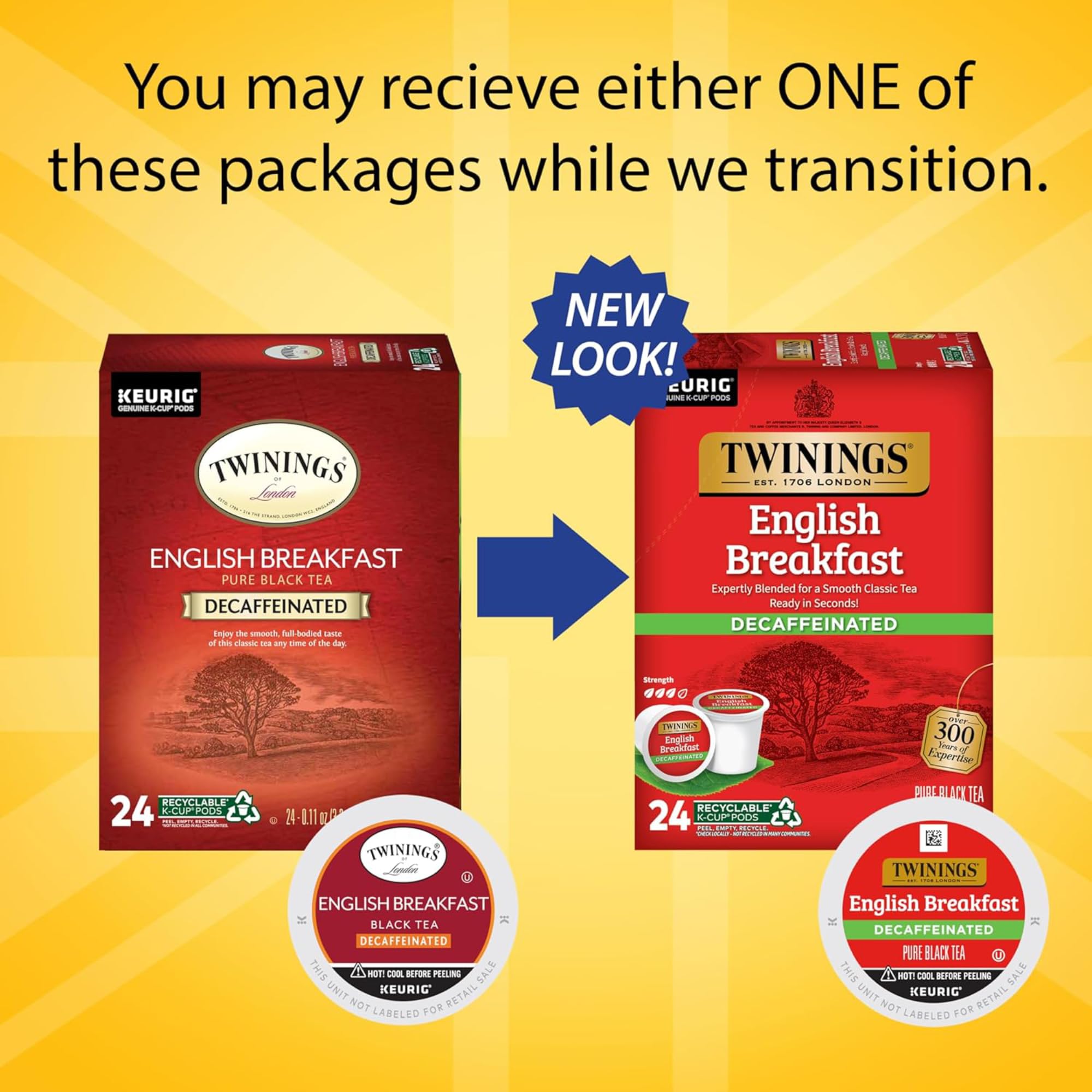 Twinings Decaf English Breakfast Tea K-Cup for Keurig, 24 Count (Pack of 4) thumbnail 3