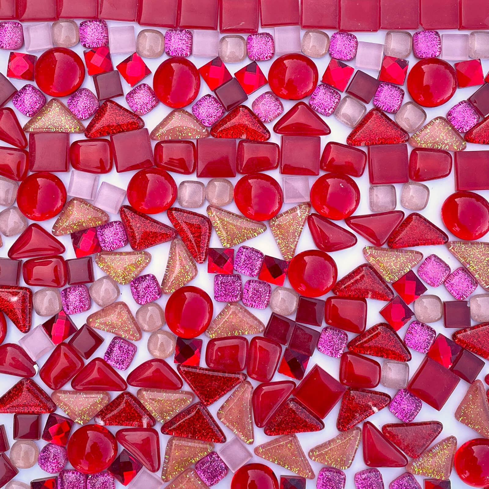 LITMIND 1.1LB Red Mixed Irregular Crystal Glass Mosaic Tiles for Crafts - Perfect for Mosaic Art Projects, Puzzles, and Home Décor