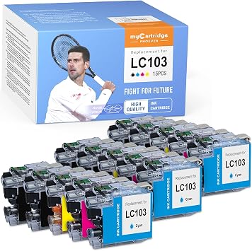 Amazon.com: myCartridge PHOEVER LC103 - Cartucho de tinta compatible para  impresora Brother LC-103 LC-103XL LC103XL (6 negros, 3 cian, 3 magentas, 3  amarillos, 15 unidades) : Productos de Oficina