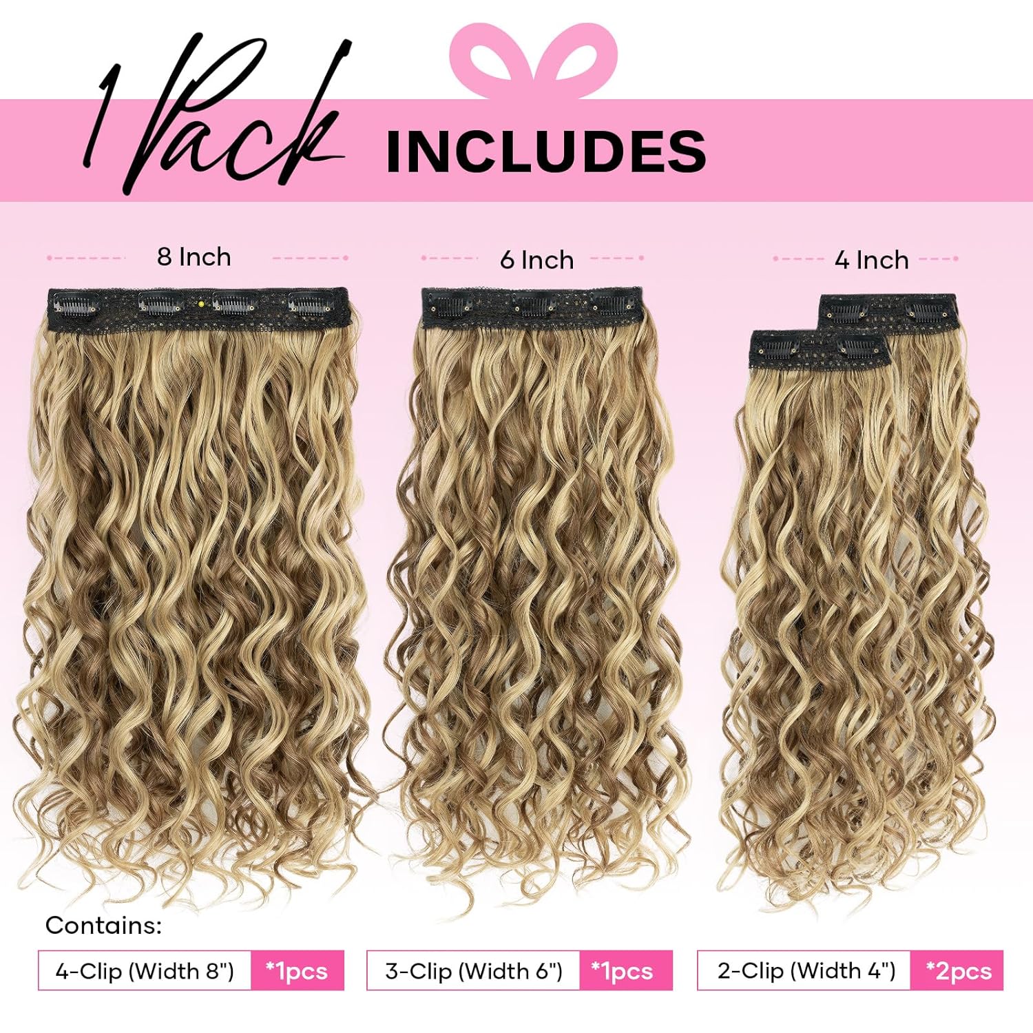 Curly Clip In Hair Extensions, 4PCS 16 Inch Chocolate Brown Extensions Clip Ins Lace Weft Short Curly Invisible Natural Hairpieces for Women - Image 4