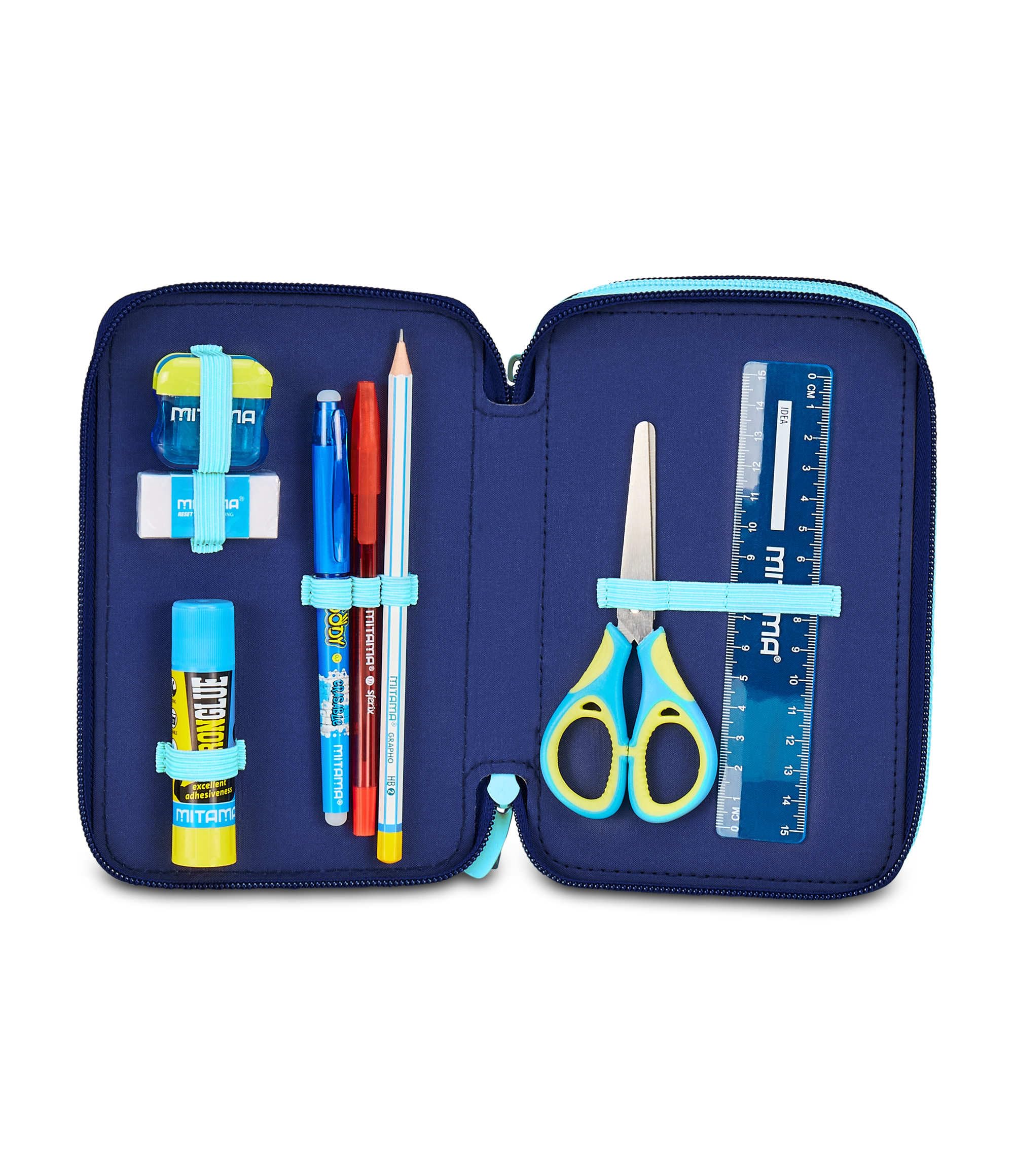 Seven Estuche Escolar Lilo & Stitch con 3 Cremalleras, Celeste y Rosa, portalápices Triple Compartimento con bolígrafos, lápices, Colores, Escuela Primaria, niña, Celeste E Rosa, Moderno