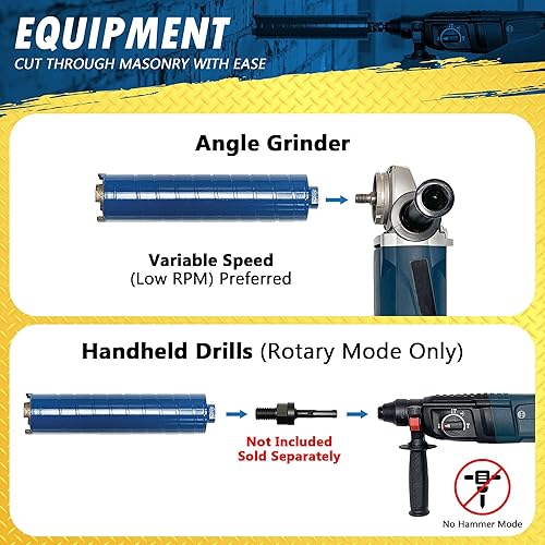 Miniatura 8 de Puntas secos de base de taladro para perforación suave de ladrillo, bloque, azulada, cantera, pizarra, asfalto, piedra, y otra albañilería usando #