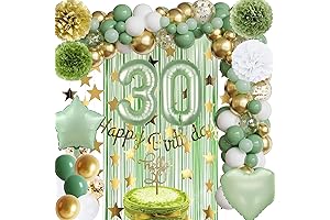 Chic Sage Green & Gold 30th Birthday Decorations