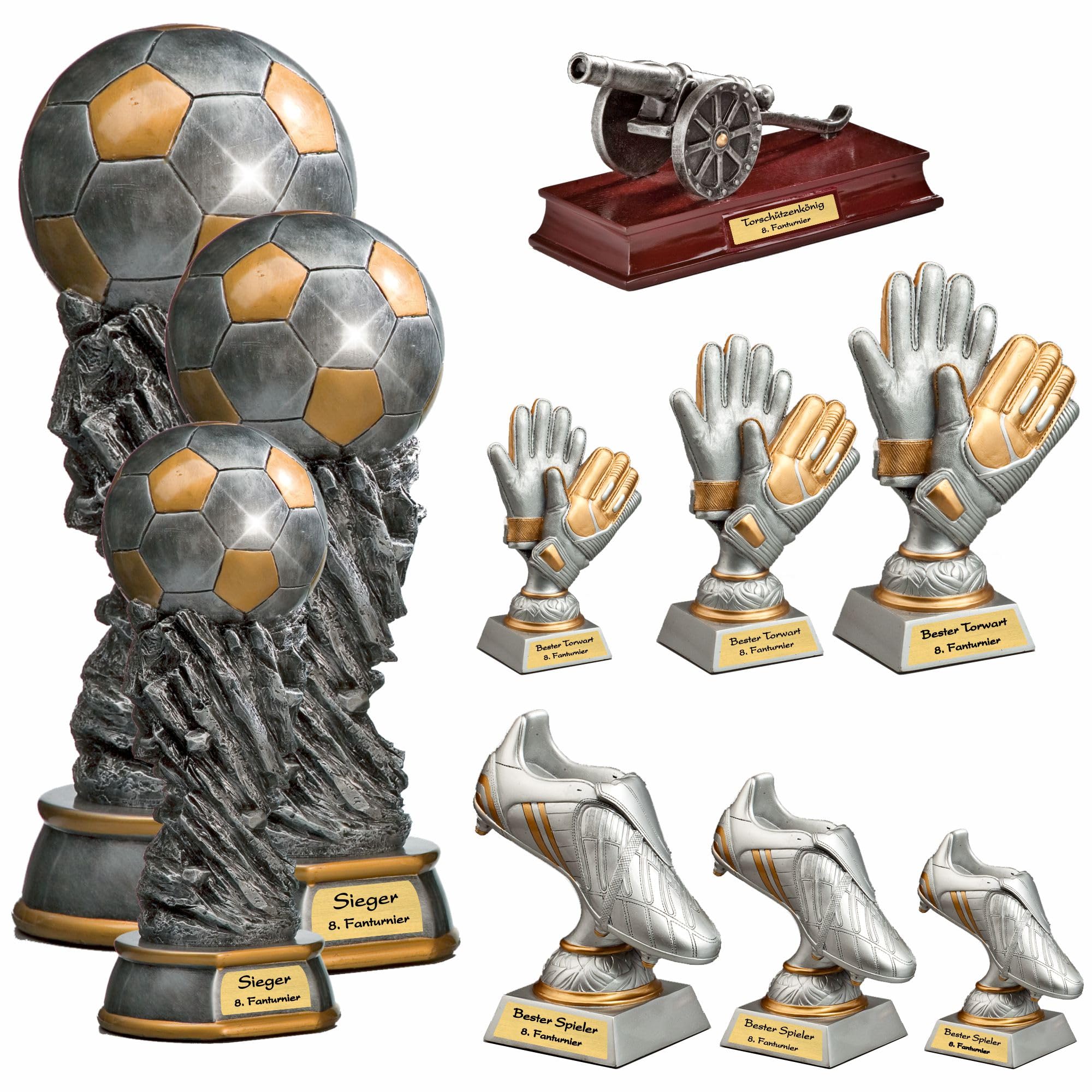 Pokalserie: Weltpokal, Siegerpokal, Bester Spieler, Bester Torwart, Kanone für Fußball