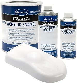 Eastwood Classic Acrylic Enamel Gloss White Automotive Spray Paint Gallon Reducer Hardener Kit