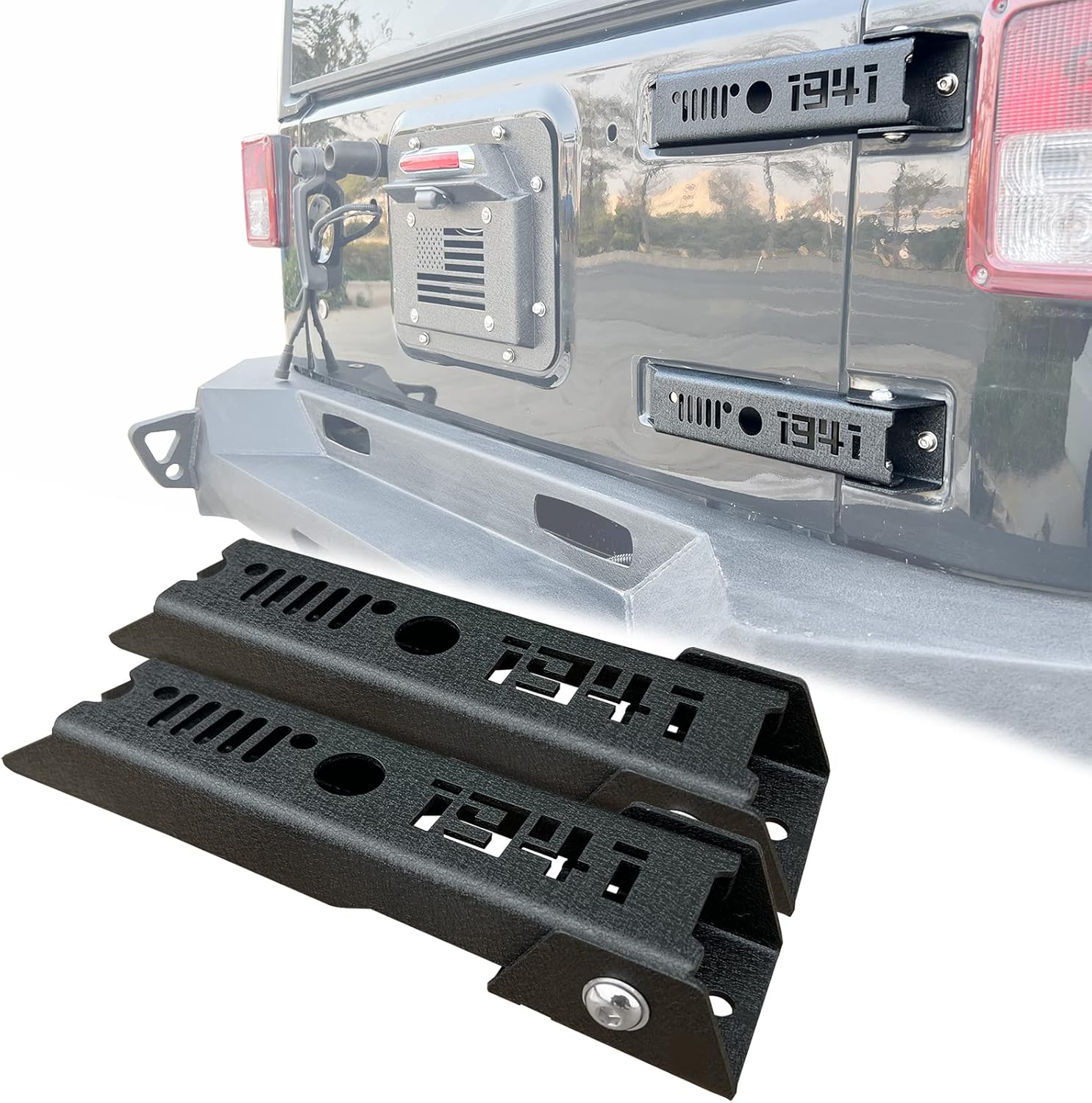 Heavy Duty Tailgate Hinge Bracket, 2PCS Steel Reinforced, Compatible with 07-18 Wrangler JK.