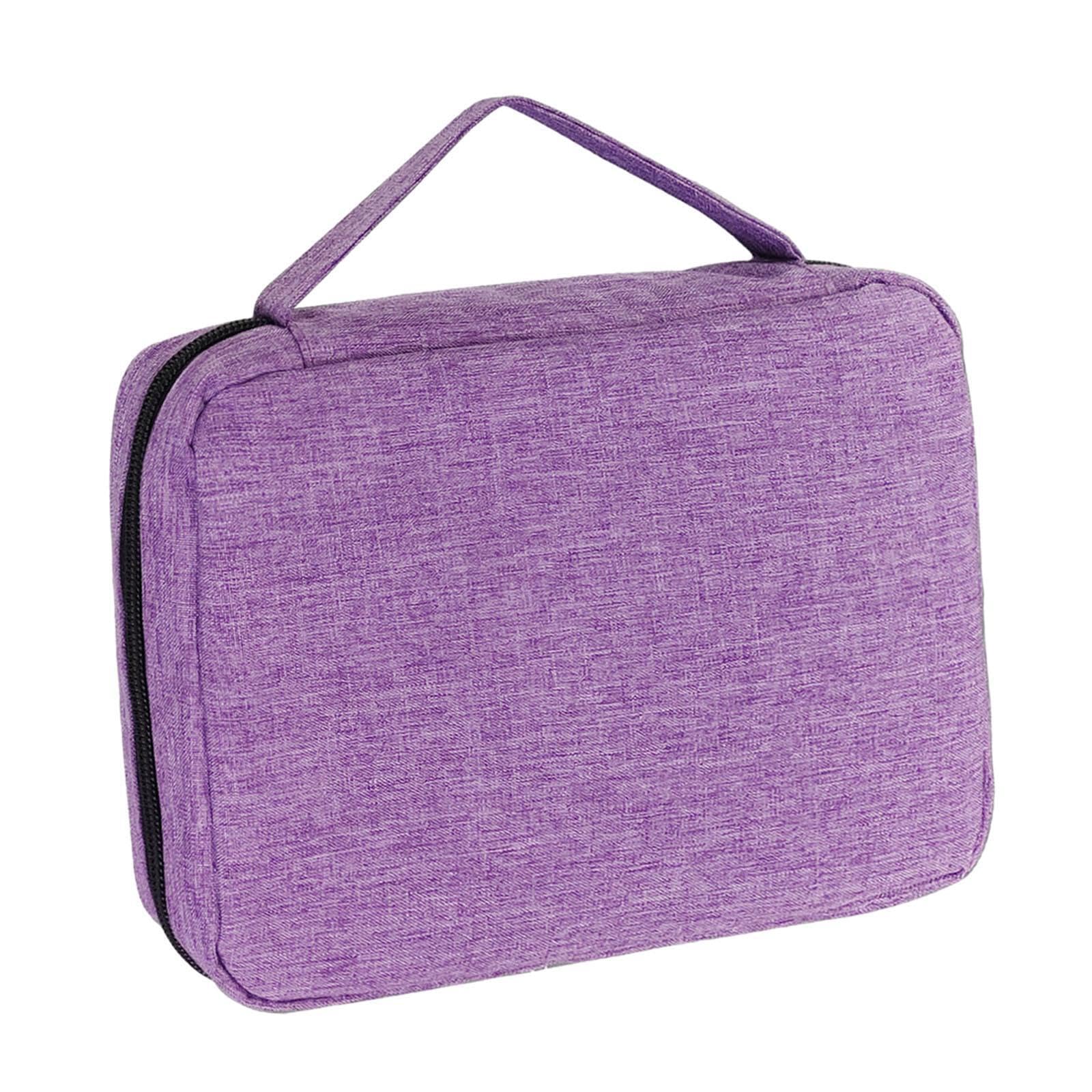 AUYXSSZ Business Travel Watch Bands Storage Carrying Case Portable Organizer Compact Zipper Handbag with 20 Slots with Handle Compact Watch Band Organizer, Violet, 17.5x5x22.5cm