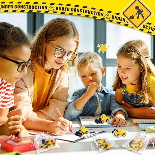 Miniatura 4 de RoundFunny Paquete de 122 regalos para el día de San Valentín para niños con 42 piezas de vehículos urbanos para niños, vehículos de construcción,