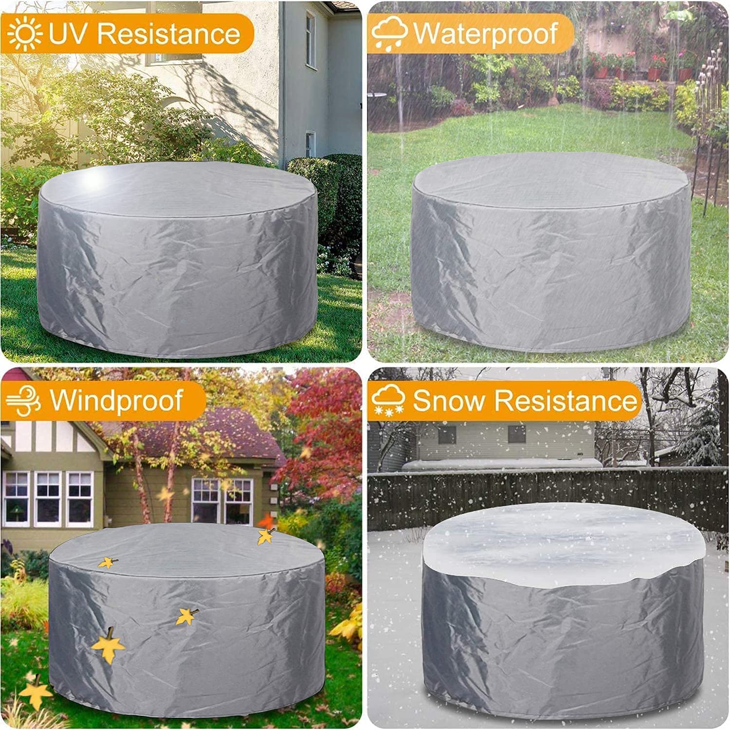 Afdekking voor tuinmeubelen, waterdicht, 370 x 110 x 120 cm (l x b x h