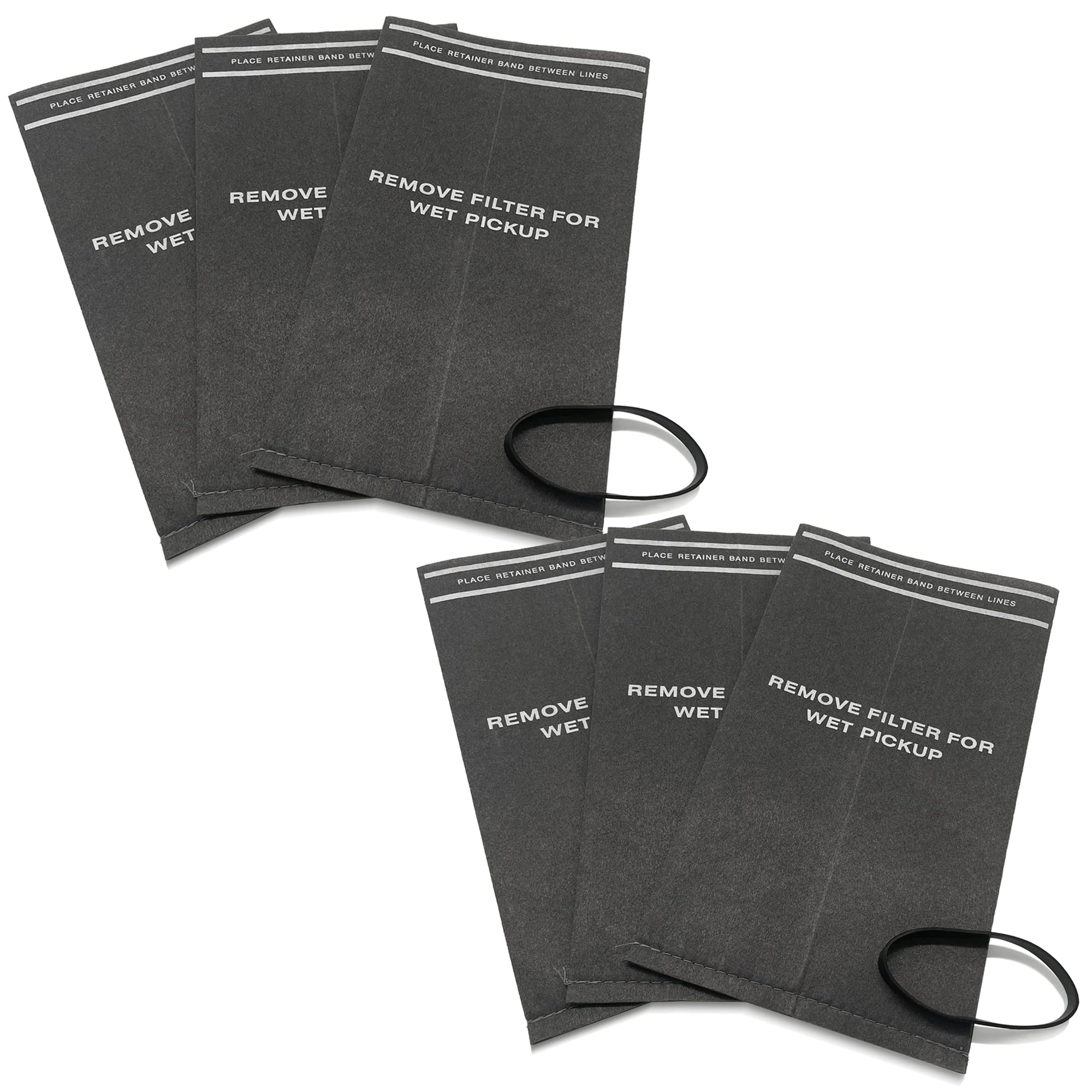 S SMILEFIL 6 Pack 9-38737 Dust Cloth Filter Bag Wet Dry Vacuum Bags for Craftsman 2 to 2.5 Gallon Shop Vacuums and Powerhead Bucket Vac, 6 Shop Vacuum Bags With 2 Retaining Bands