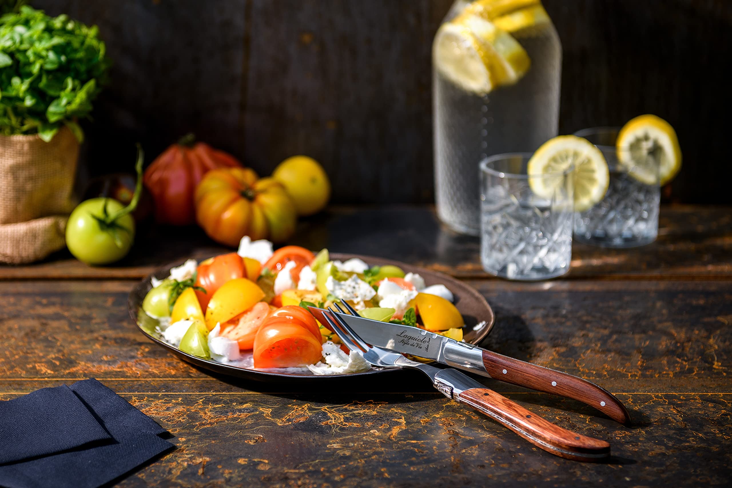 Set 6 Forchette Luxury Line - Manico In Legno Pakka Per Tavola Elegante - Foto 5