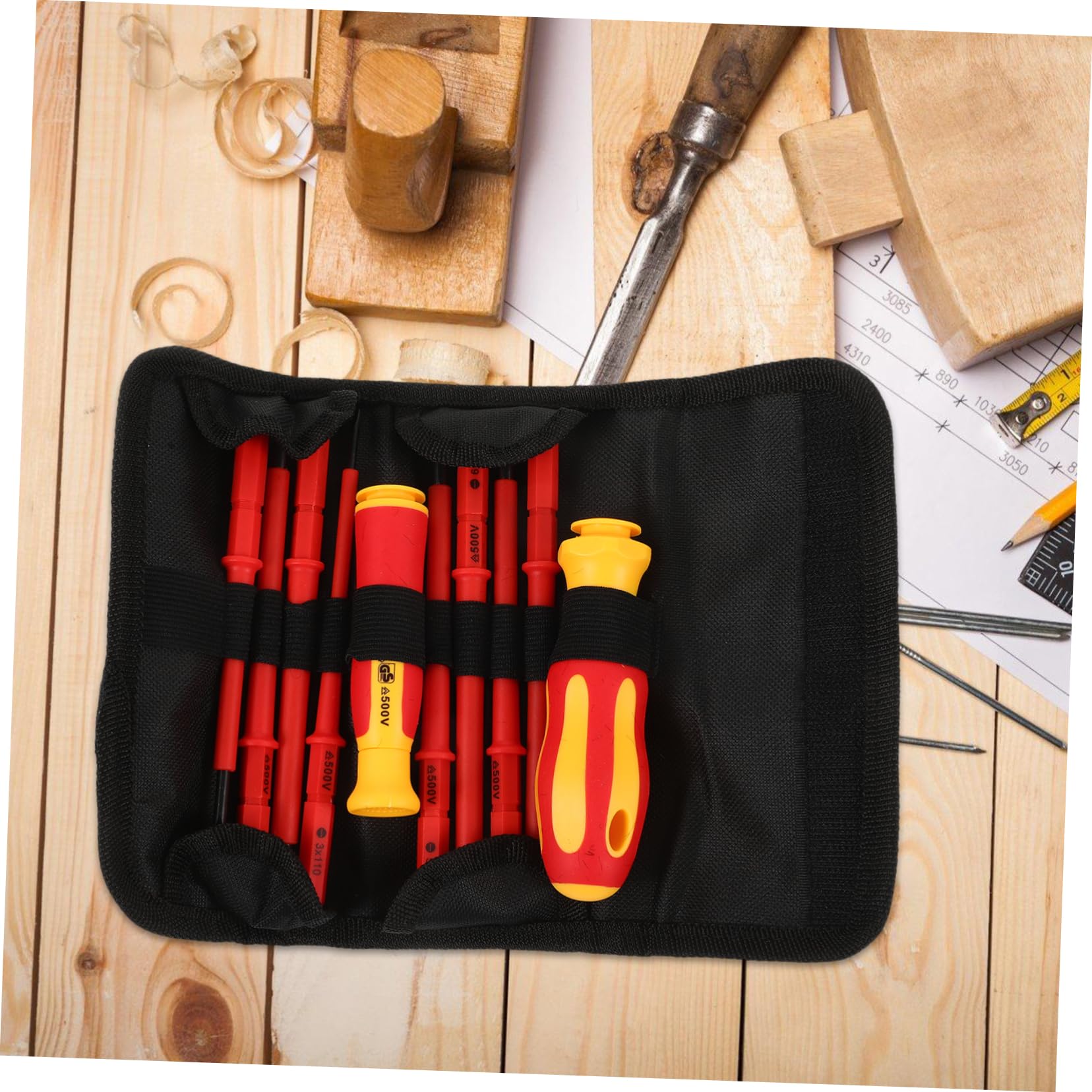 jojofuny 5sets Cacciaviti Isolati Per Elettricisti Kit Cacciaviti Portatile Per Riparazioni Elettriche e