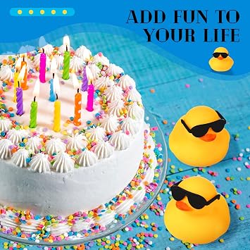 36 Pcs Mini Rubber Ducks with Sunglasses, Duck with Sunglasses