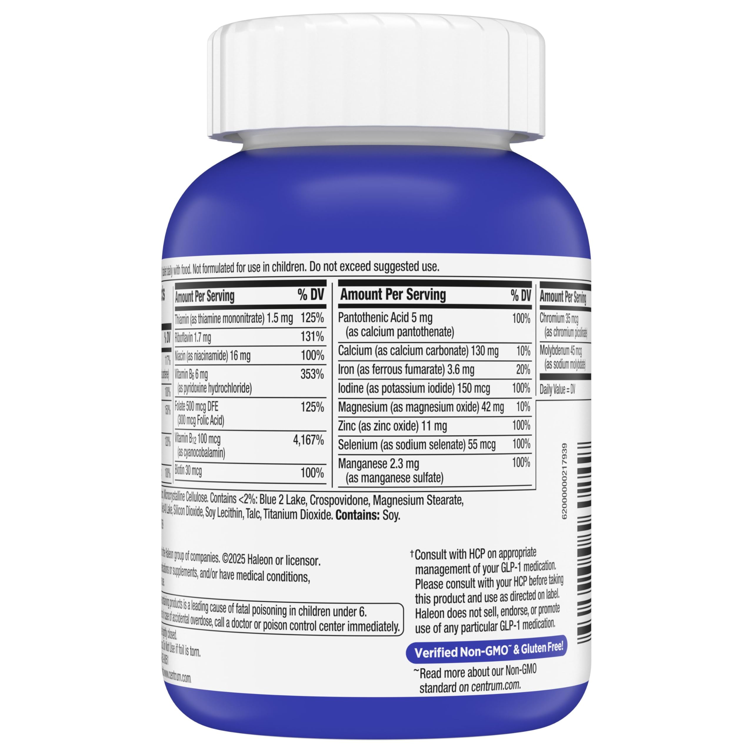 Centrum Nutrient Replenish GLP-1 Nutrition Support Multivitamin for Whole Body Health and Appearance - 180 Tablets, 6 Month Supply