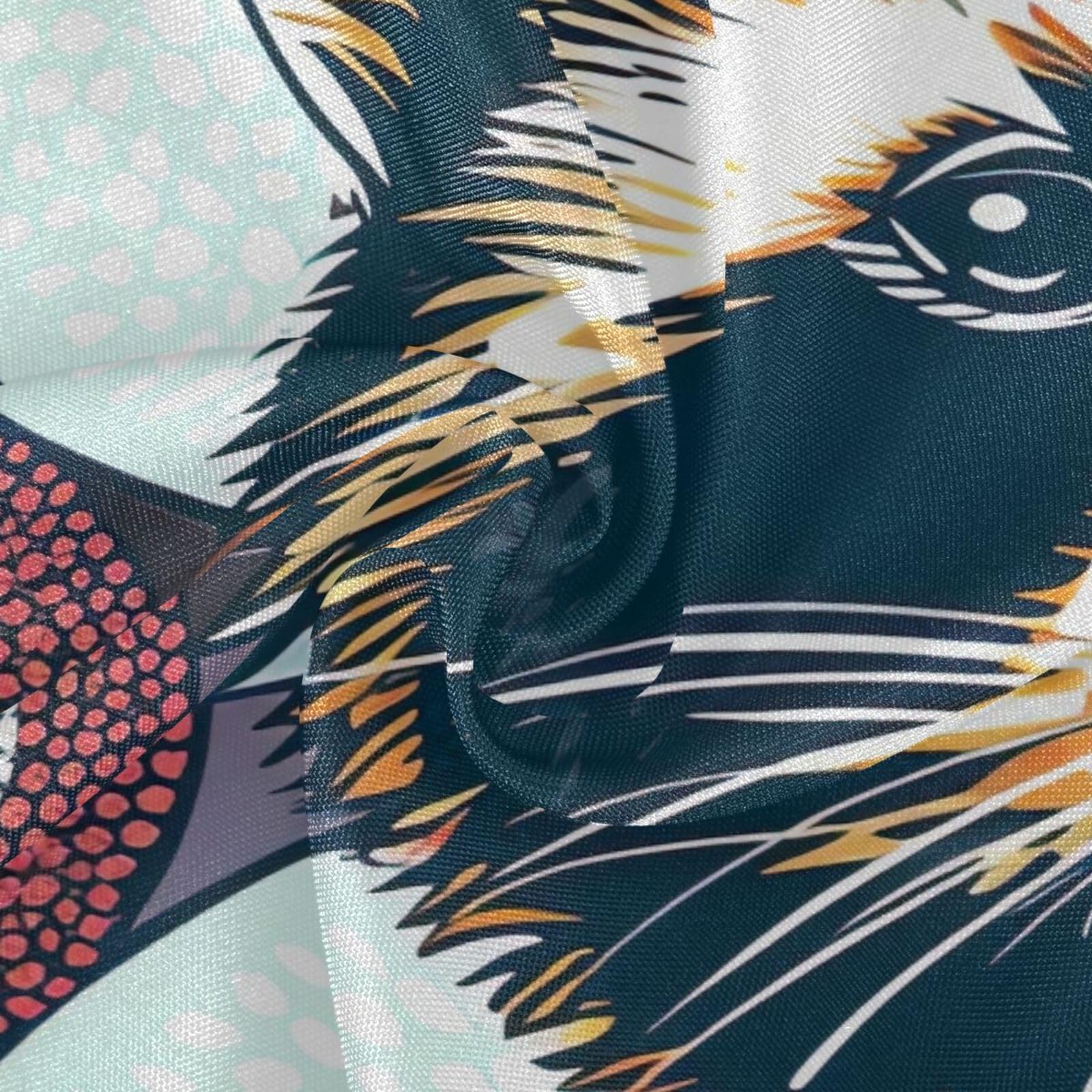 Wajiw 60 Inch Indoor Outdoor Round Tablecloth with Umbrella Hole and Zipper Waterproof Patio Table Cover for Camping Dining Room Party Outdoor Picnic,Raccoon