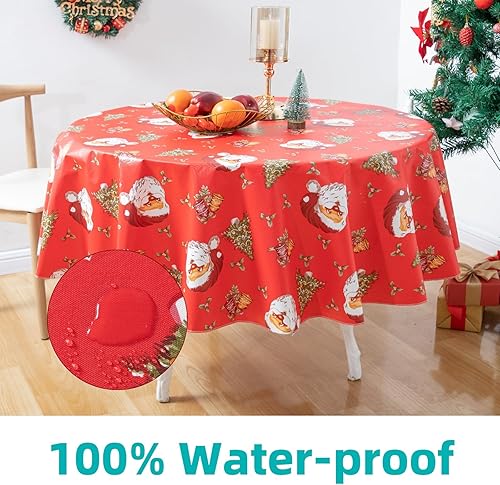 Vista 43 de Mantel rectangular de vinilo de 52 x 70 pulgadas con reverso de franela, mantel para el día de San Valentín, mantel de hule 100% impermeable Azul