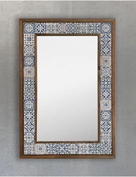 Oscar Stone Decor Masif  er eveli Mozaik Ta  Mermer Ayna 43X63Cm Seramik Desenli-Dresuar Aynas  Ayn4060-090