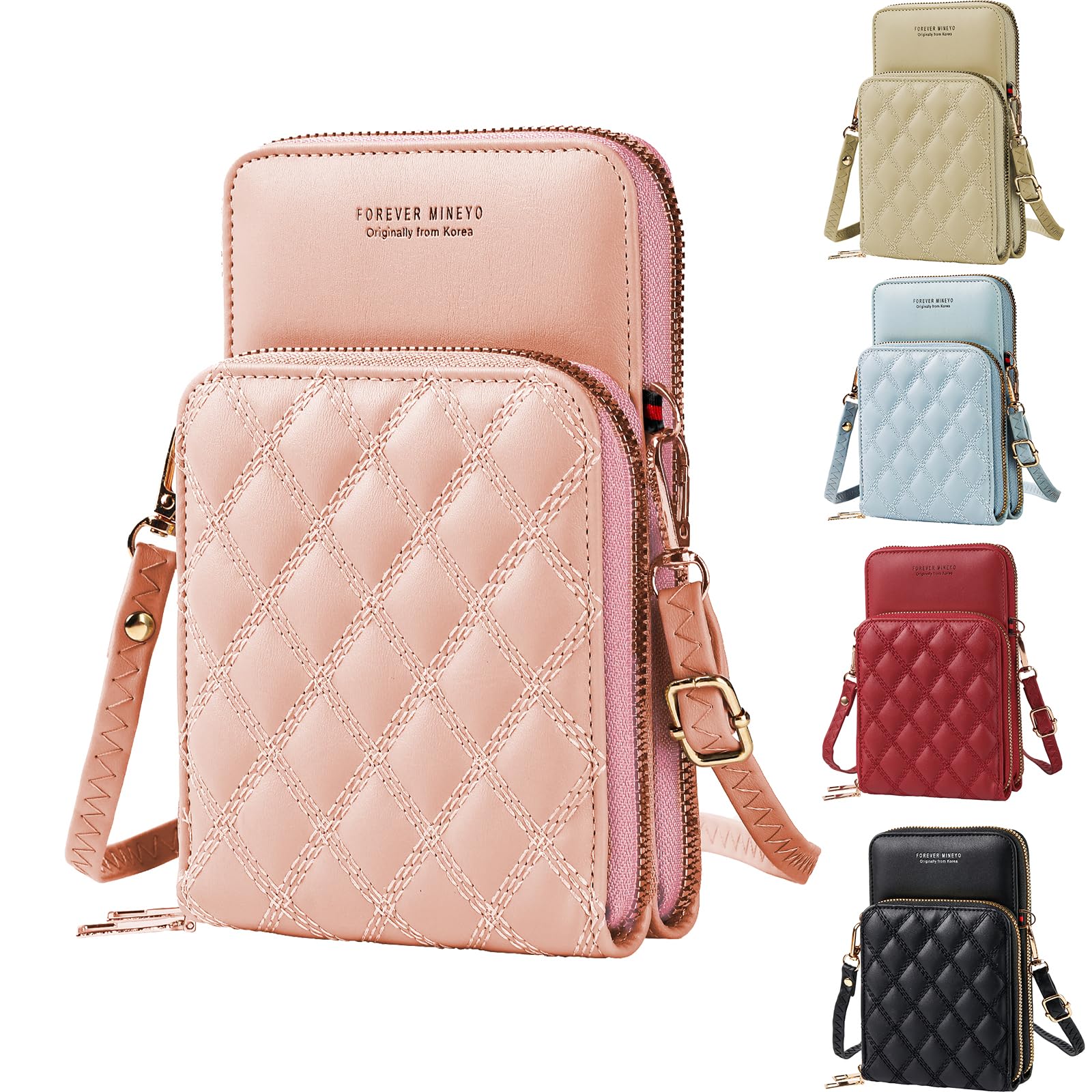 Small Crossbody Cell Phone Purse Women RFID Blocking Leather Mini Shoulder Handbag