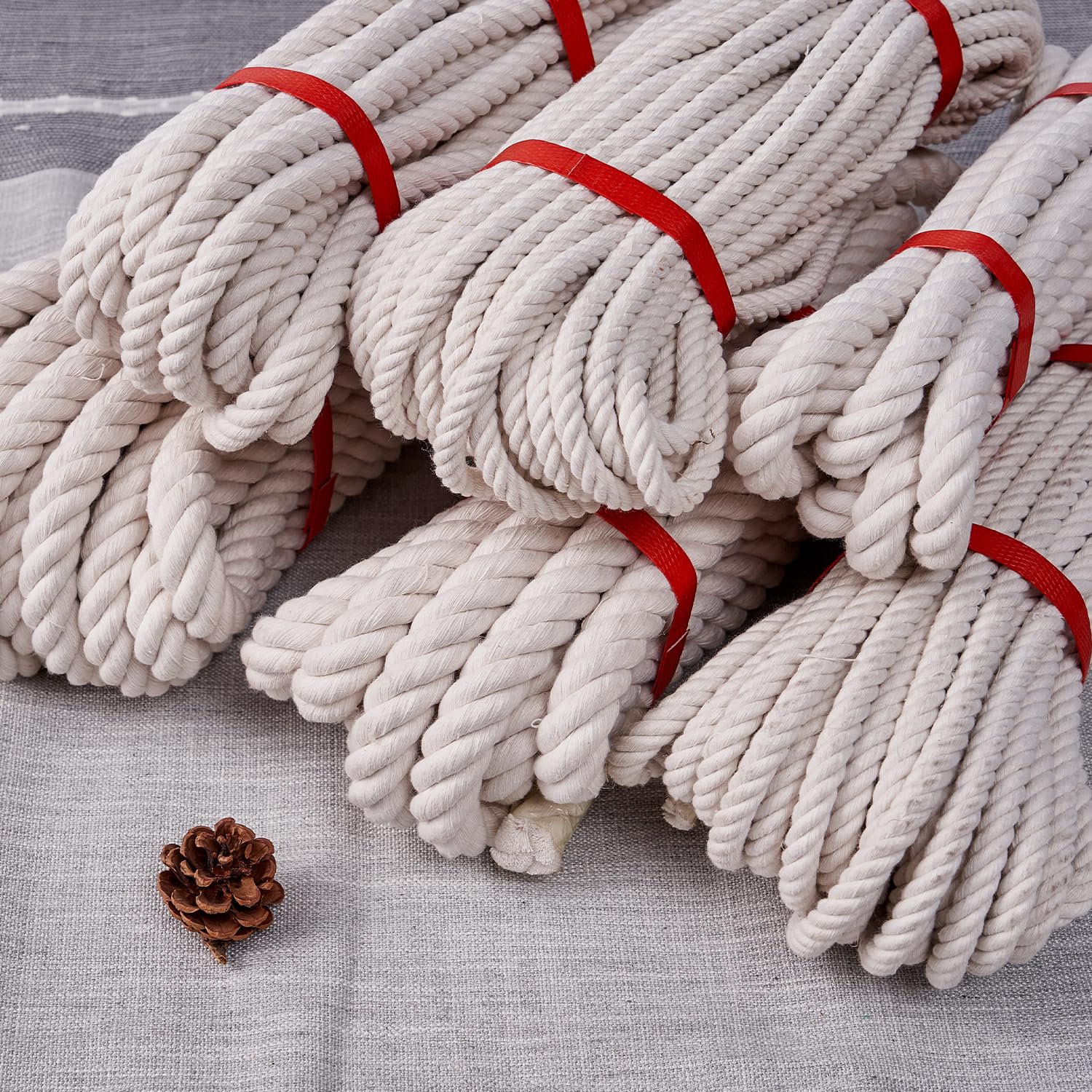 Corda in macramè di cotone naturale da 4mm x 260m corda fai da te, corda da appendere alla parete Attorcigliato Naturale