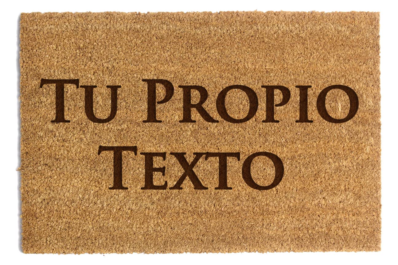 Happenings Felpudo Personalizado, Felpudo de Fibra de Coco para casa, Divertido con Cualquier Texto, Idea de Regalo, Antideslizante (60 x 40cm, Patrón 1)