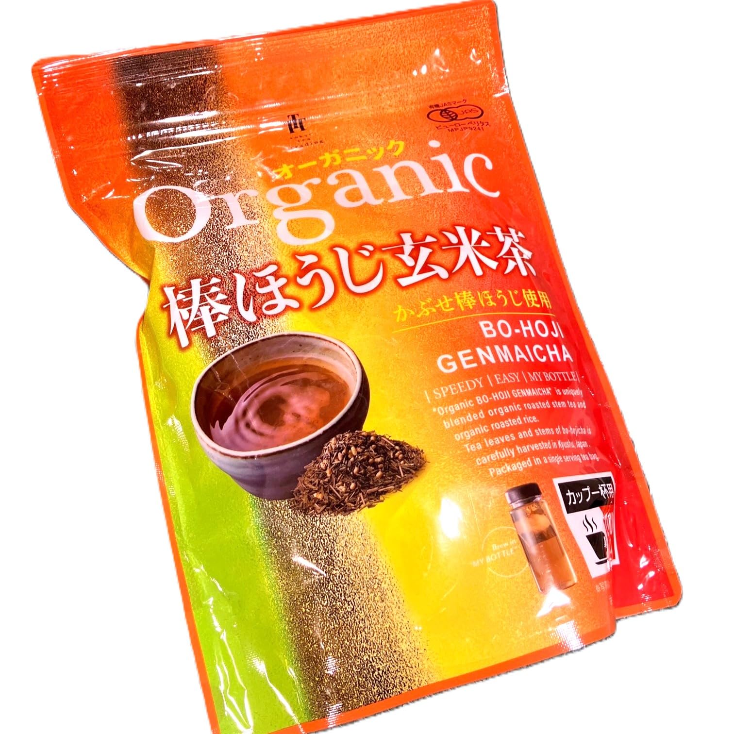Amazon | 有機棒ほうじ玄米茶, シングルサービングティーバッグ, 100包