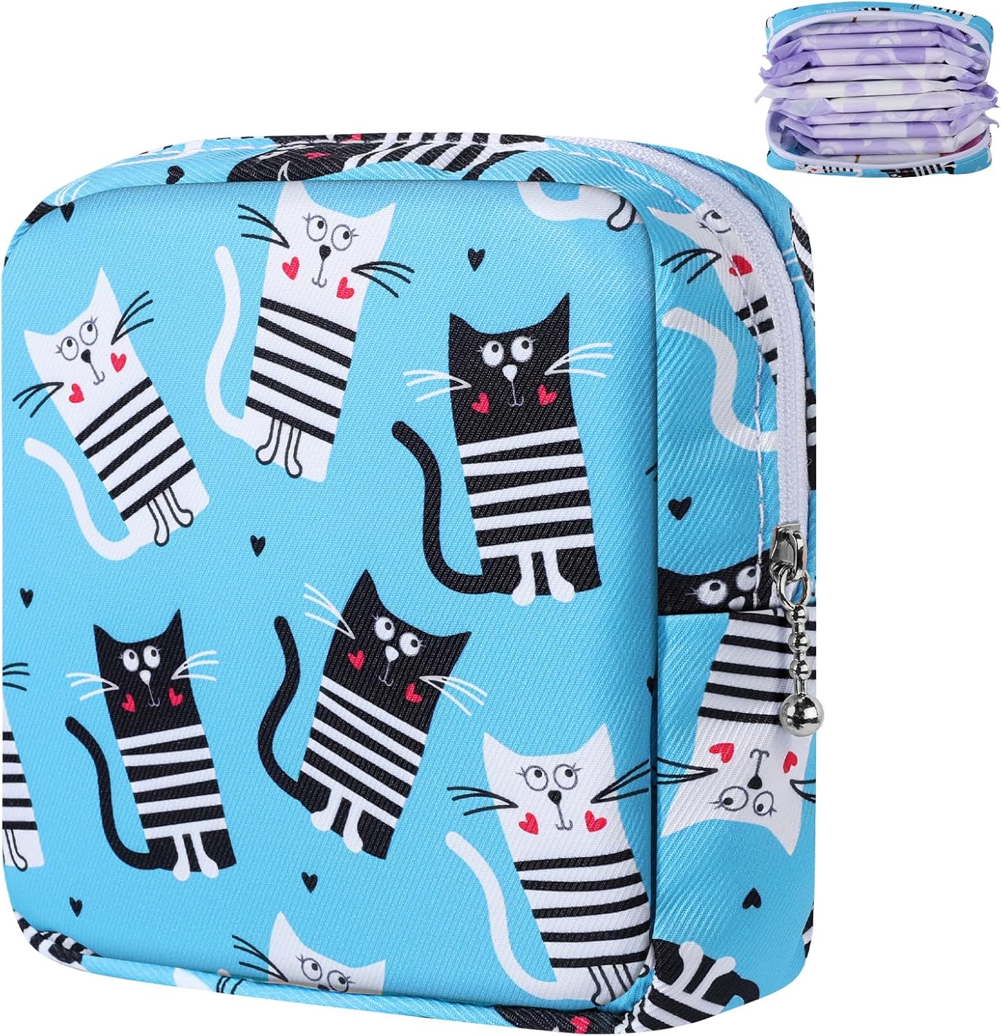 Period Bag, Canvas Sanitary Napkin Storage Bag for Girls Womens, Portable Sanitary Napkin Period Pad Pouch Bag for Purse, Small Make Up Bags(F513B-H) Period Bag, Canvas Sanitary Napkin Storage Bag for Girls Womens, Portable Sanitary Napkin Period Pad Pouch Bag for Purse, Small Make Up Bags(F513B-H)