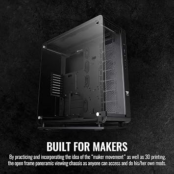 Thermaltake Core P8 TG E-ATX PC Case 3 x Tempered 4 mm Glass Side Panel Wall Mount Black