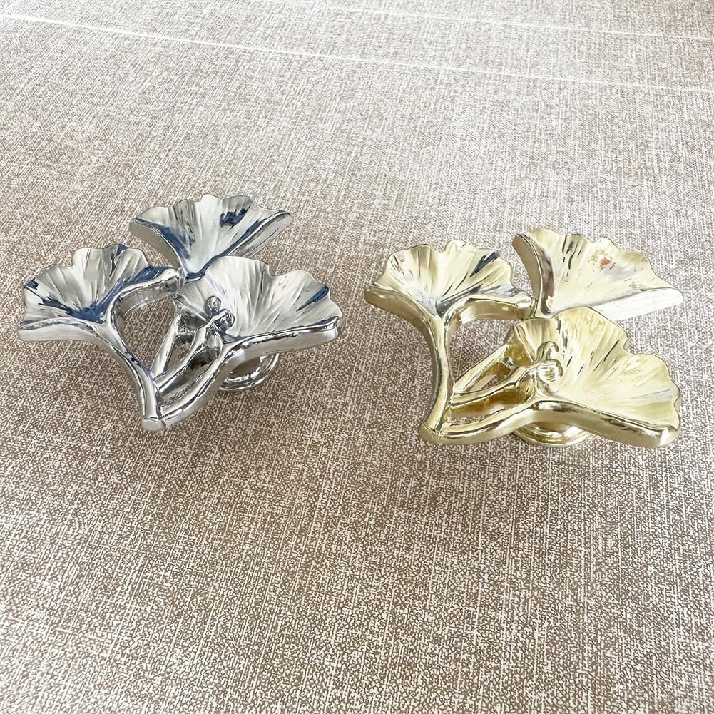 Pull Handle Metal Flower Shape Cabinet Drawer Door Knob Cabinet Drawer Handle Furniture Handle Door Cabinets Knob Door Pull for Cabinets and Drawers Knobs(Gold)