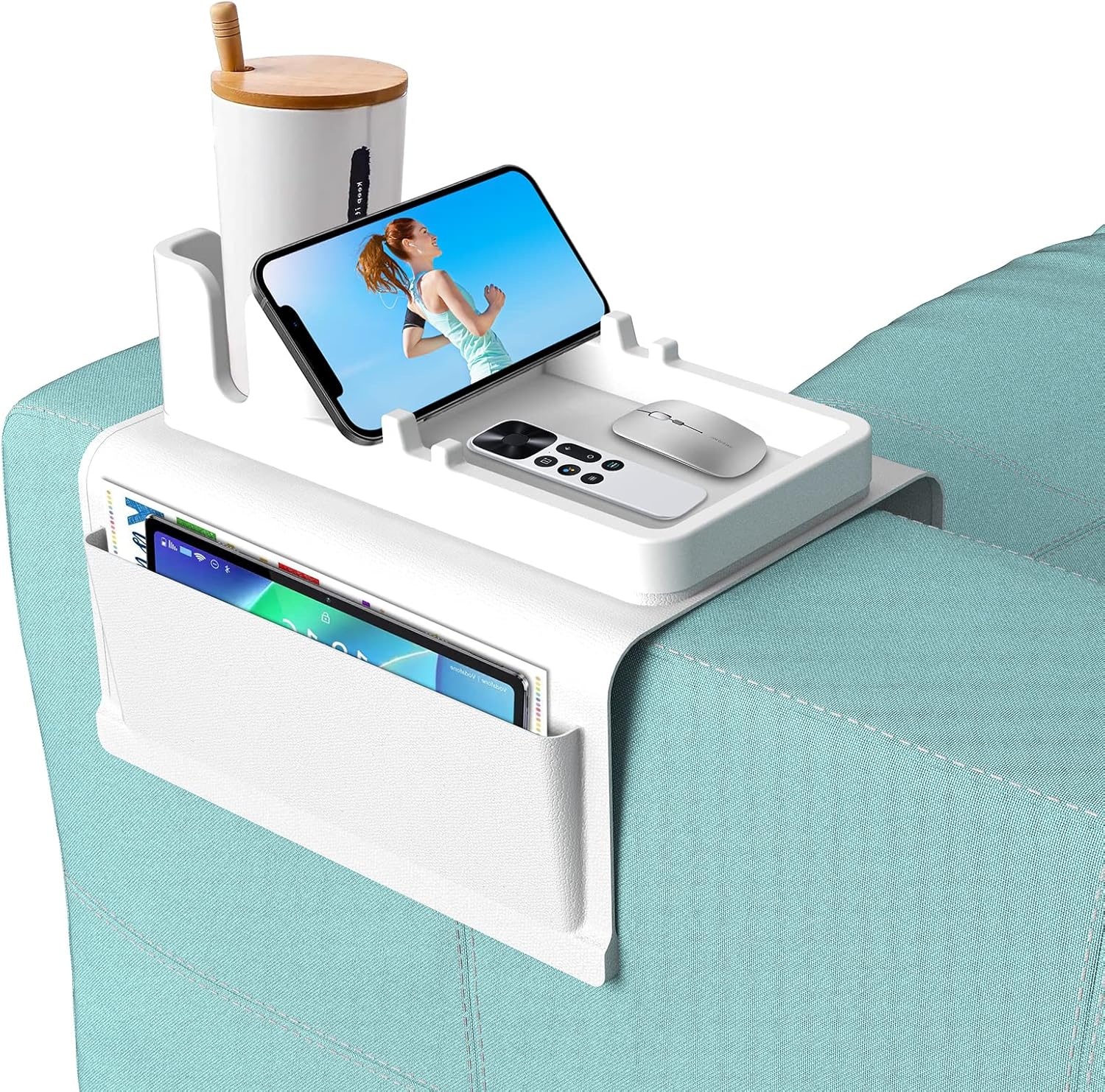 Cup Holder for Couch, Sofa Armrest Tray, Portable Couch