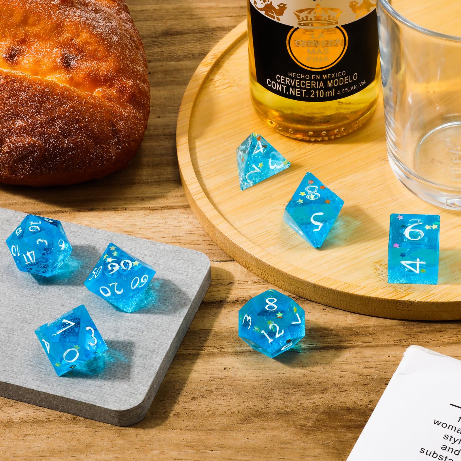 Molde silicone 7 dados poliédricos para resina y manualidades | Molde de silicona 7 en 1 para cubos de resina, juegos y pasatiempos creativos.