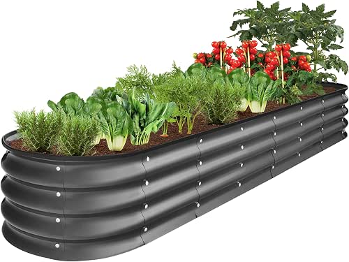 Best Choice Products 8x2x1ft Outdoor Metal Raised Garden Bed, Oval