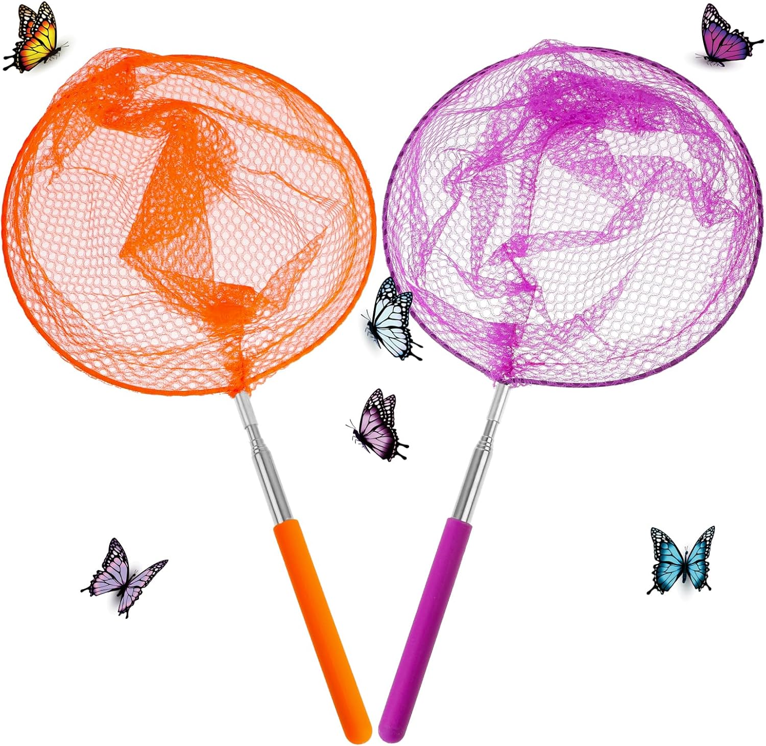 2 Pack Insect Catching Nets Telescopic Butterfly Nets