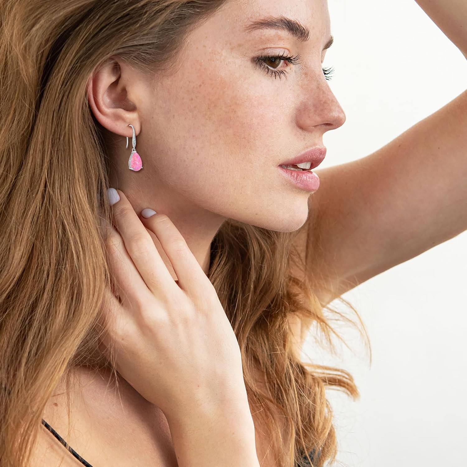 Birthstone Celtic Knot Hook Earrings for Women, 925 Sterling Silver Dangle Pear or Rectangular Cut Earrings – Hypoallergenic Irish Jewelry Gift for Her