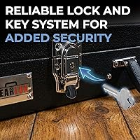 Vista 4 de Gearlux Dreadnought - Funda rígida para guitarra acústica con compartimento para accesorios, color negro