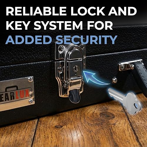 Miniatura 4 de Gearlux Dreadnought - Funda rígida para guitarra acústica con compartimento para accesorios, color negro